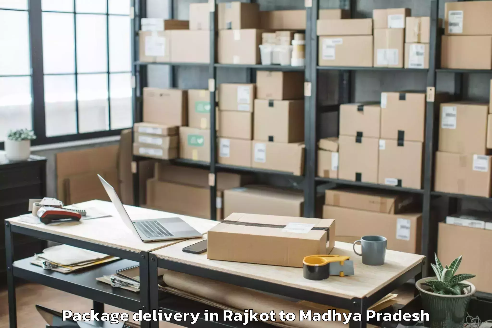 Get Rajkot to Medi Caps University Indore Package Delivery